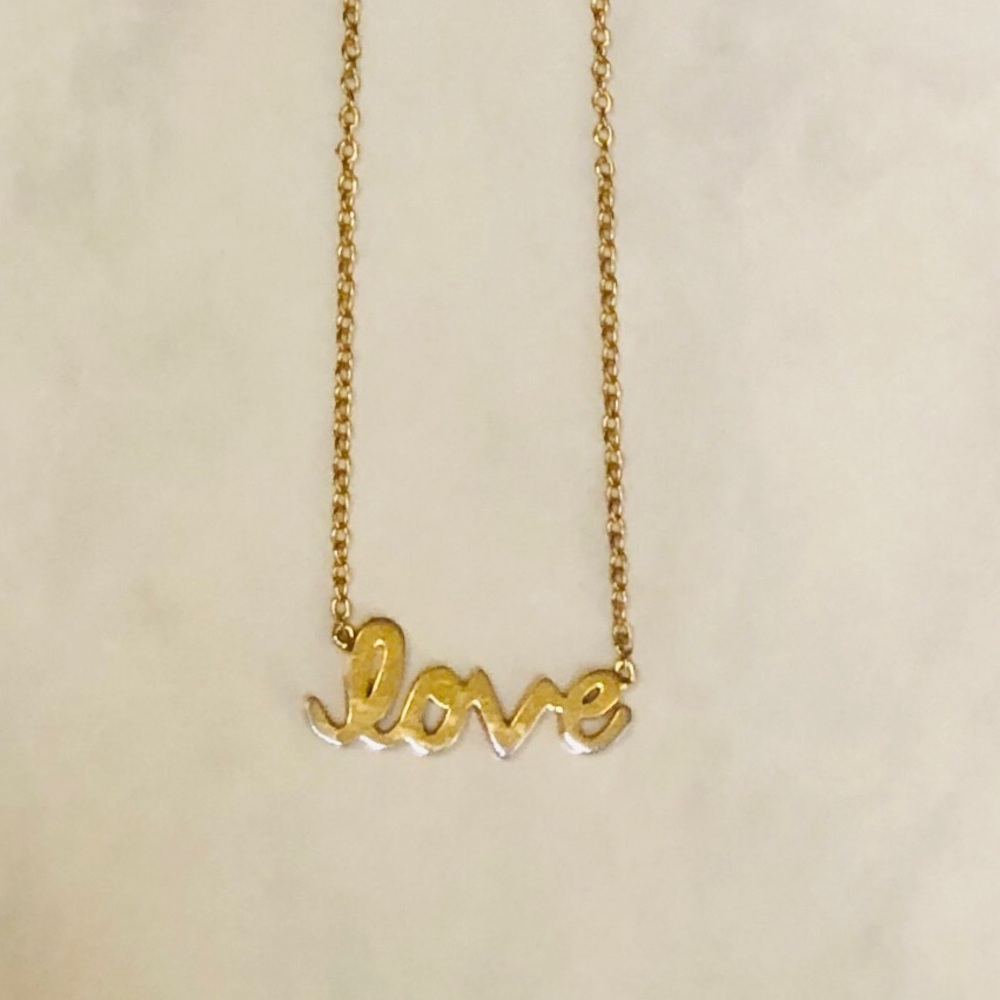 Gold Tone 'Love' Necklace